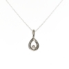 14Kt White Gold Diamond Petite Pear Shape Pendant with Chain