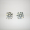 	14K White Gold 3 Carat Round Brilliant Moissanite Stud Earrings Post & Clutch