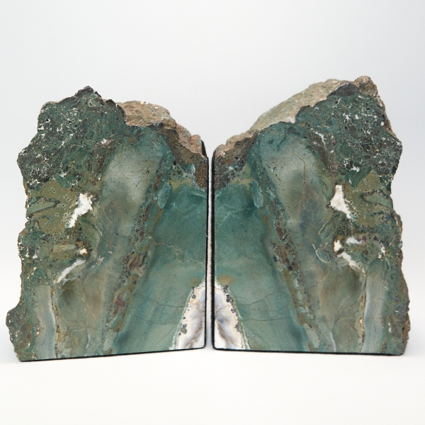 Geary Blue Green McDermitt Oregon Petrified Wood Bookends Felt lined can be orientated in two directions. FOR THE DESK, OFFICE, LIBRARY OR GIVE AS A GIFT!