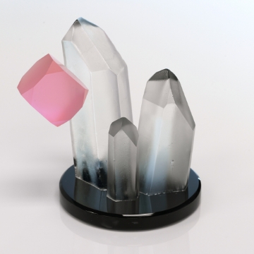 Show details for AMG Gemstone Fluorite on Quartz Glass Crystal Display AMG Jeremy Sinkus Artisan Gemstone Glass Fluorite on Quartz back to product list