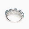 14K White Gold Santa Maria Aquamarine Diamond 5 Stone Ring