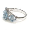 14K White Gold Santa Maria Aquamarine & Diamond Cluster Ring