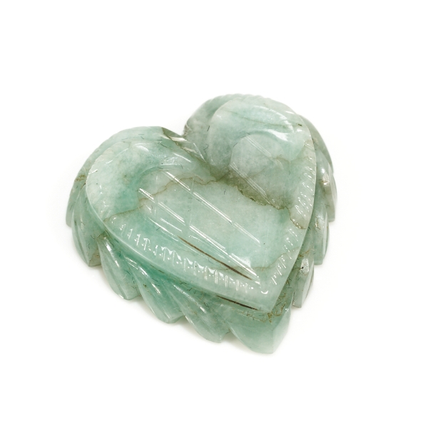 Natural Green Beryl Heart Shape Artisan Carved Gemstone 13.84 Carats