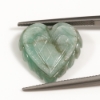 Natural Green Beryl Heart Shape Artisan Carved Gemstone 13.84 Carats