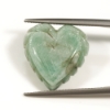 Natural Green Beryl Heart Shape Artisan Carved Gemstone 14.20 Carats