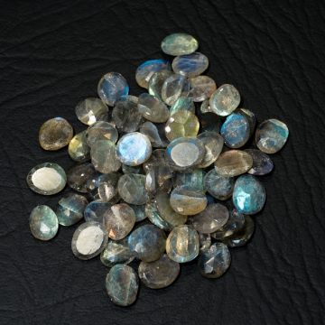 Show details for Labradorite  68pc Oval Free Form Rose Cut Parcel Labradorite 11x9mm Oval Free Form Rose Cut Gemstone Parcel