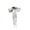 14K White Gold London Blue Topaz & Lab Grown Diamond Ring Size 6-1/2