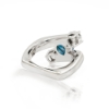 14K White Gold London Blue Topaz & Lab Grown Diamond Ring Size 6-1/2