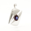 14k White Gold Synthetic Alexandrite Pear Shape Statement Pendant 