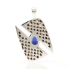 14k White Gold Synthetic Alexandrite Pear Shape Statement Pendant 