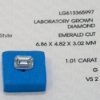Emerald 1.01ct. VS2 G Lab Grown Loose Diamond IGI Cert# LG13365997