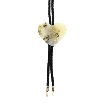 Show details for Plume Agate Heart Bolo-Tie 36 inch Adjustable Fabric Cord Plume Agate Heart Bolo-Tie 36 inch Adjustable Fabric Cord