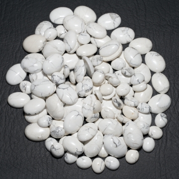 Show details for Howlite 129pc Oval Cabochon Lot 979.60ctw G1058084PP Natural Howlite (Stabilized)- 129pc Oval Cabochon Lot